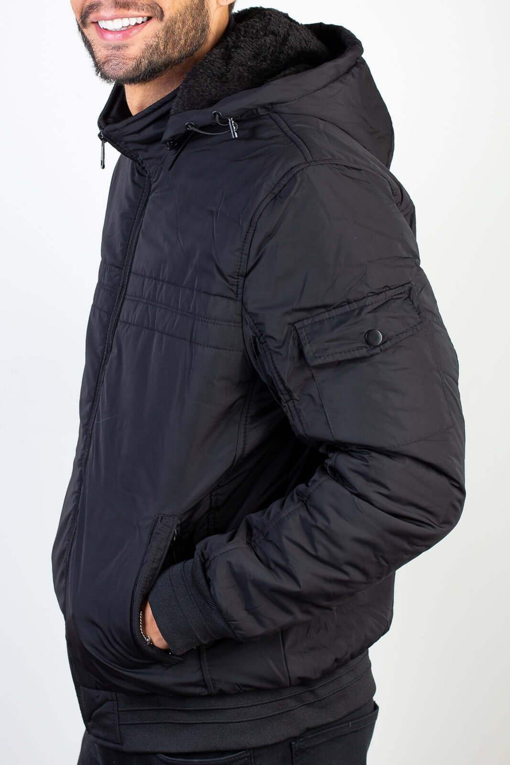 Jaqueta masculina impermeável com capuz 94265 - Enluaze