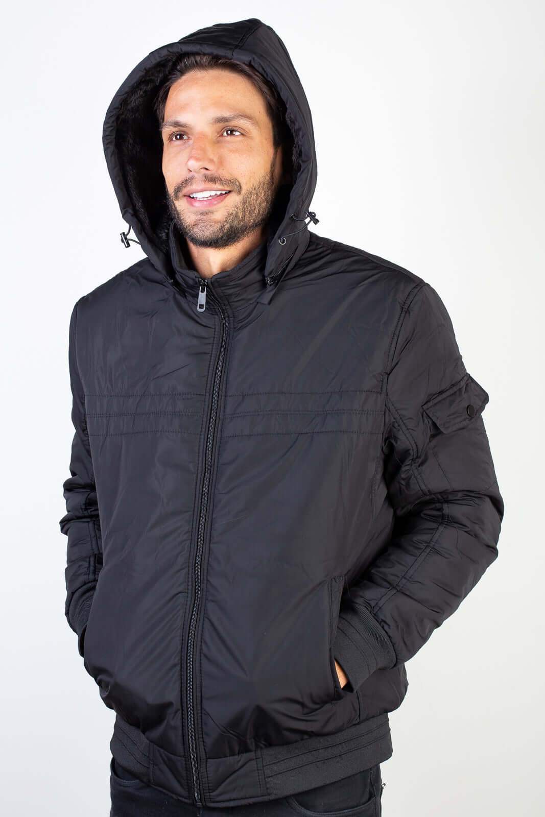 Jaqueta masculina impermeável com capuz 94265 - Enluaze