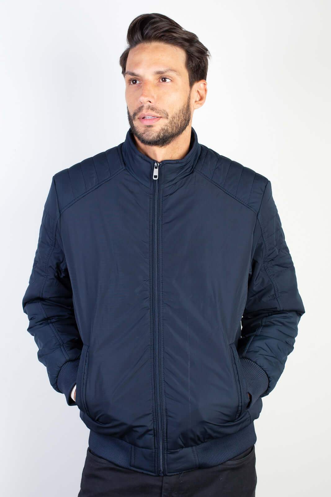 Jaqueta masculina de nylon impermeável 94267 - Enluaze