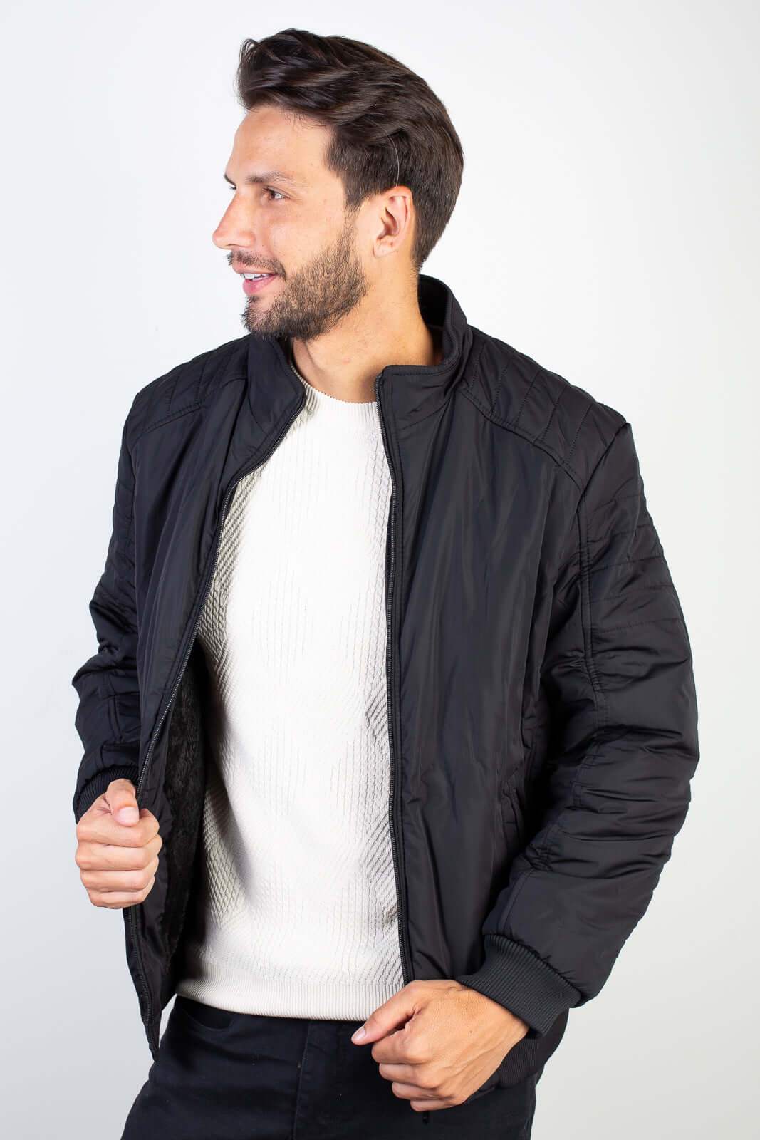 Jaqueta masculina de nylon impermeável 94267 - Enluaze