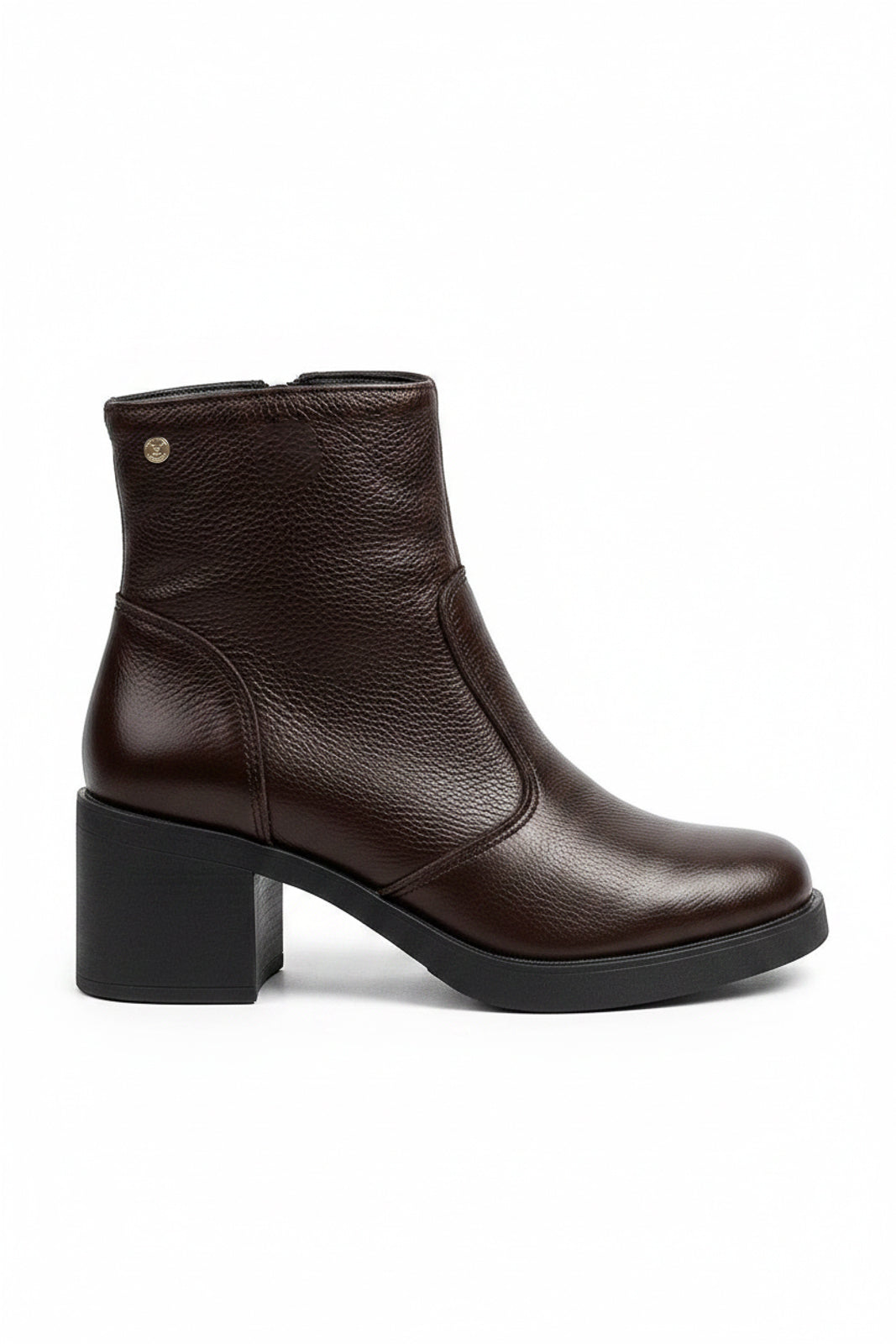 Bota de couro feminina 2 em 1 salto bloco 0172