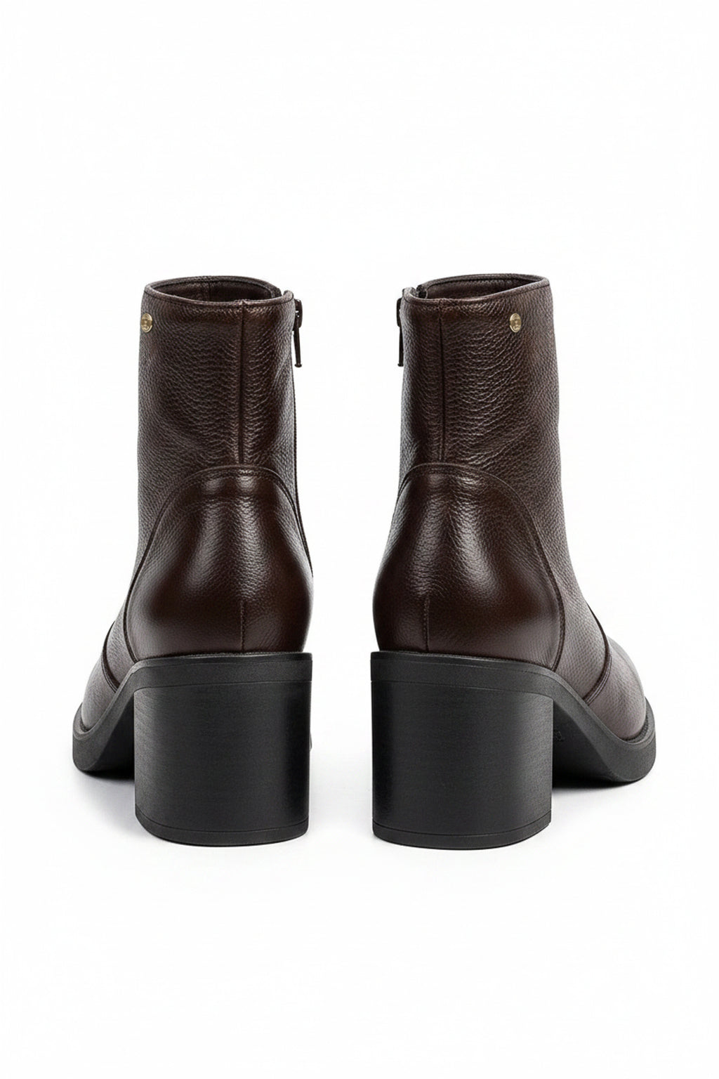 Bota de couro feminina 2 em 1 salto bloco 0172