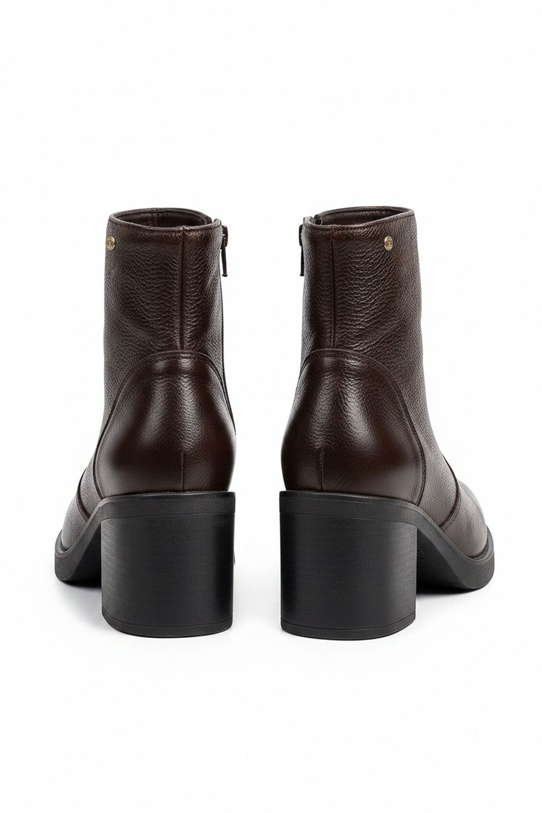 Bota de couro feminina 2 em 1 salto bloco 0172