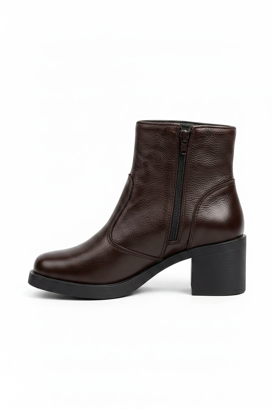 Bota de couro feminina 2 em 1 salto bloco 0172
