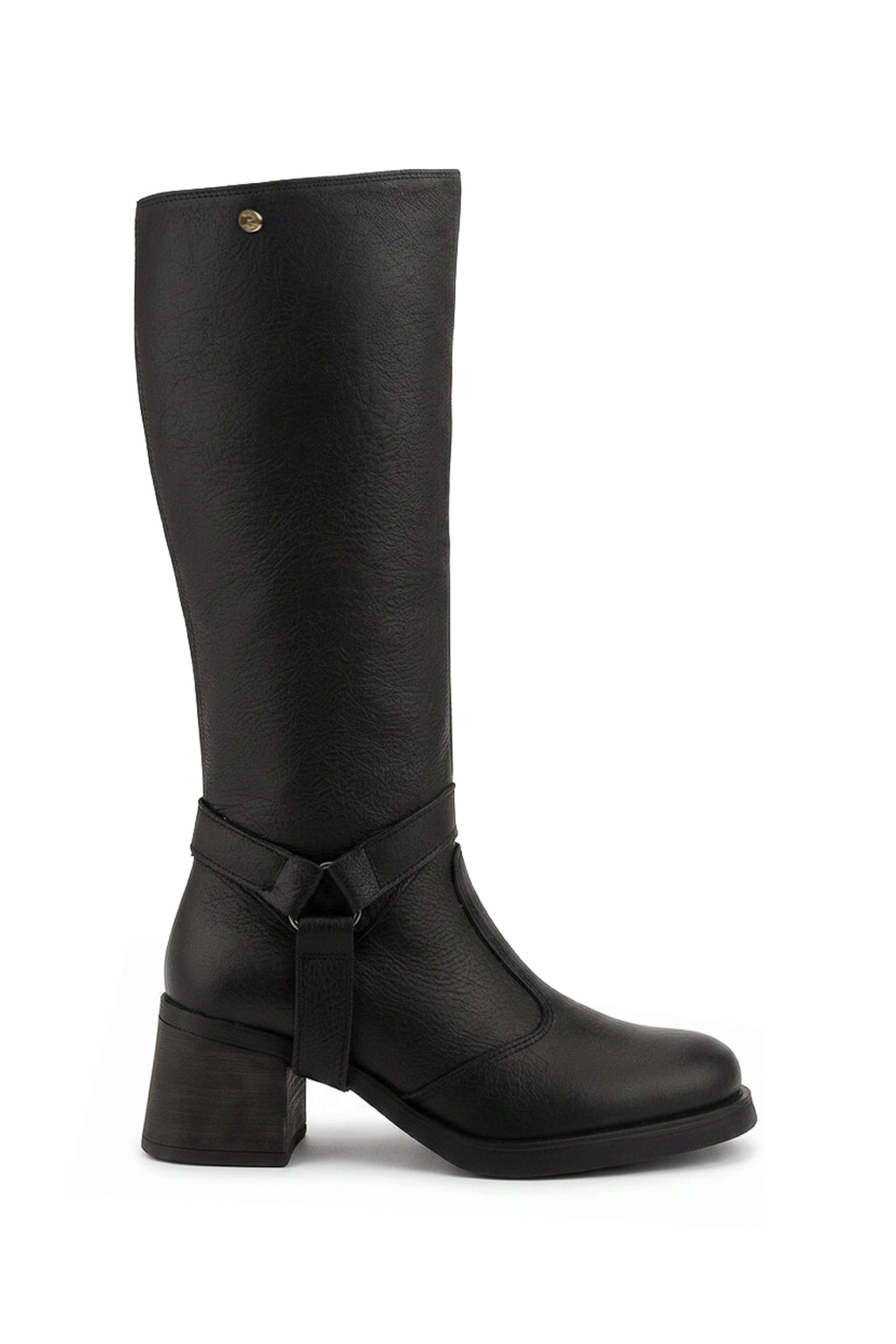 Bota de couro feminina 2 em 1 salto bloco 0172