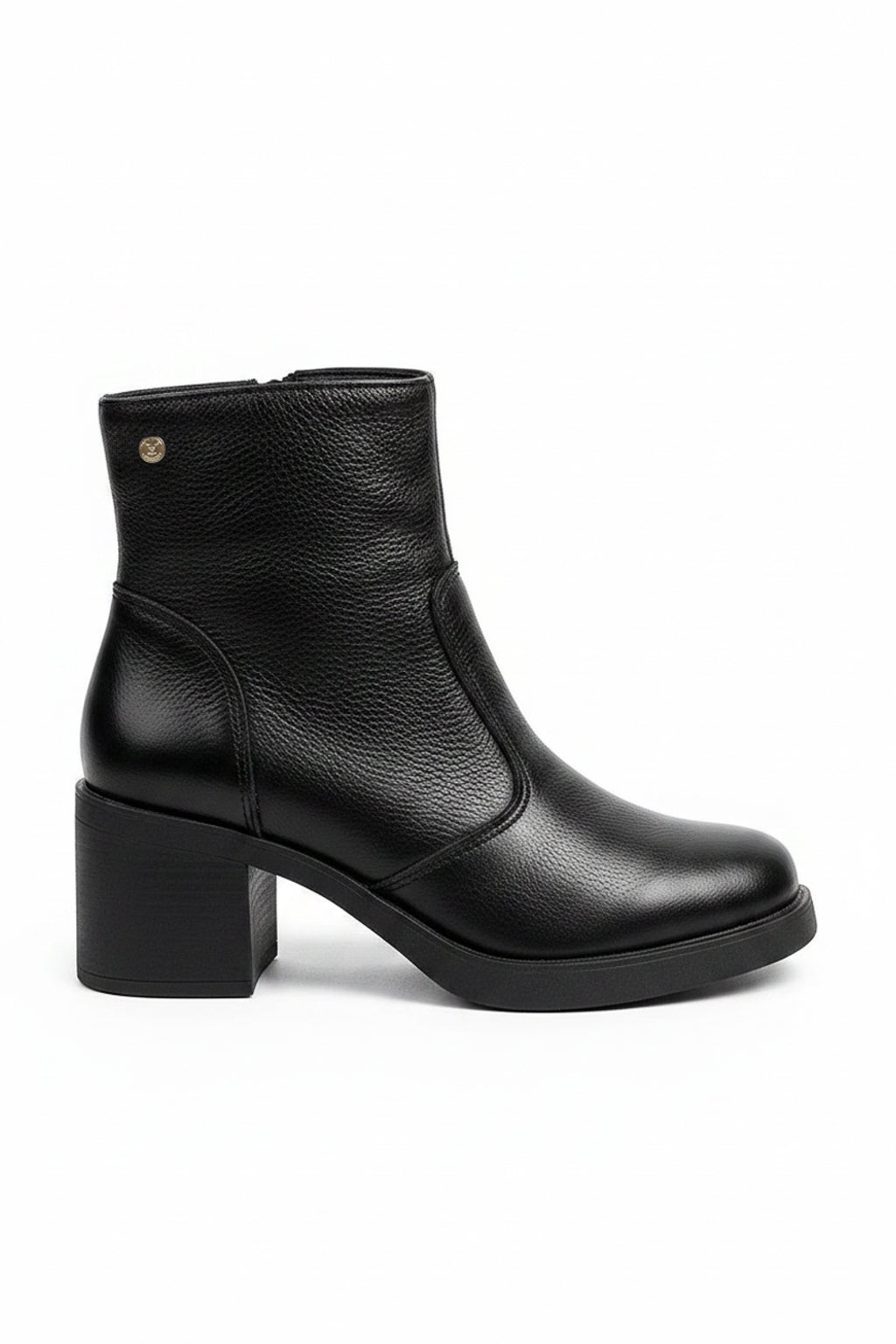 Bota de couro feminina 2 em 1 salto bloco 0172