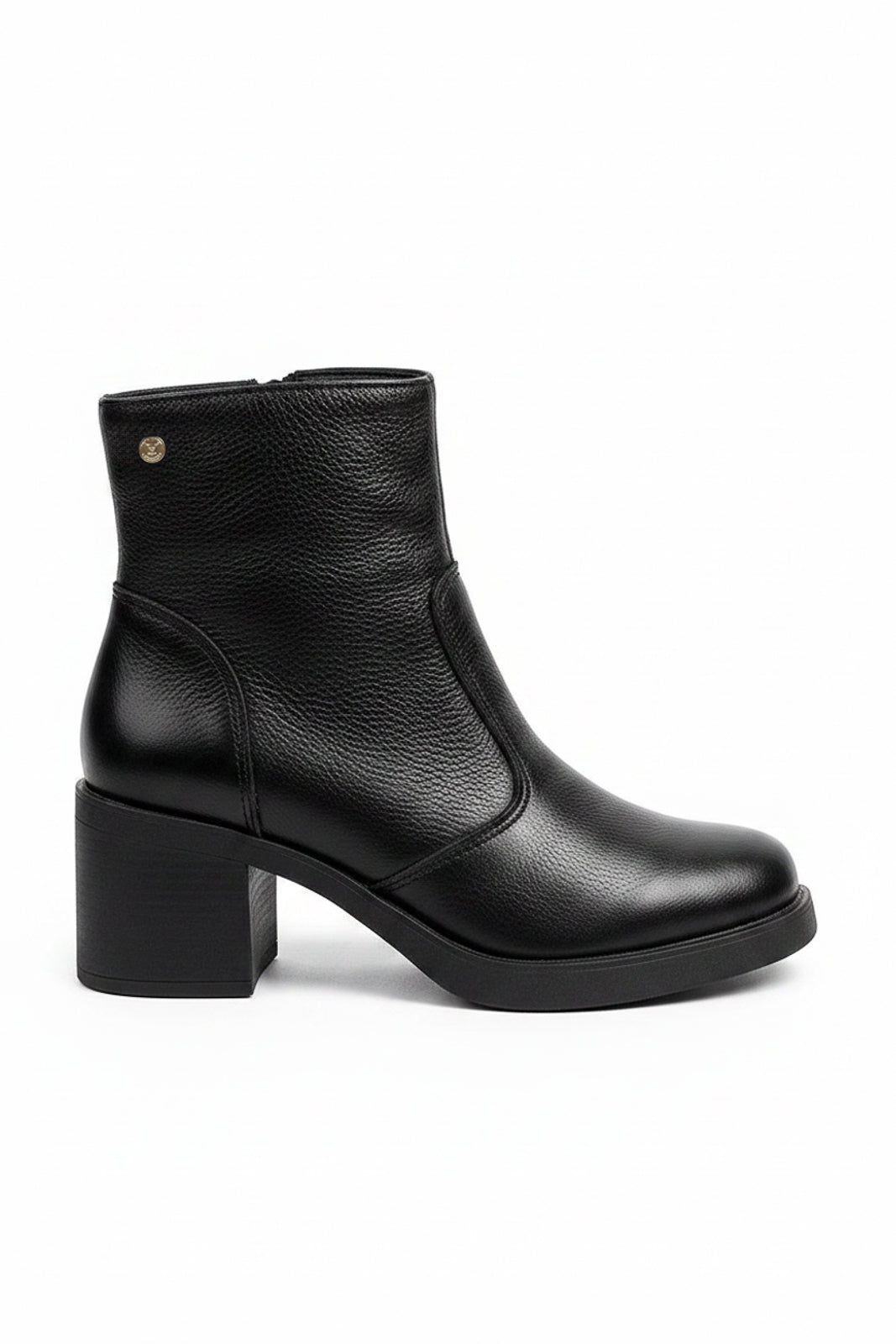 Bota de couro feminina 2 em 1 salto bloco 0172