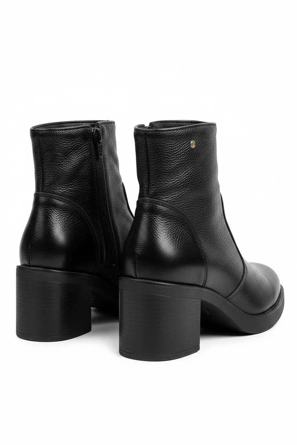 Bota de couro feminina 2 em 1 salto bloco 0172