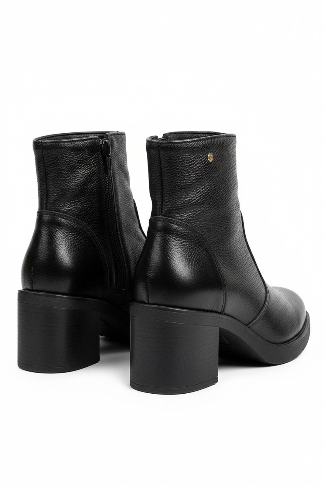 Bota de couro feminina 2 em 1 salto bloco 0172