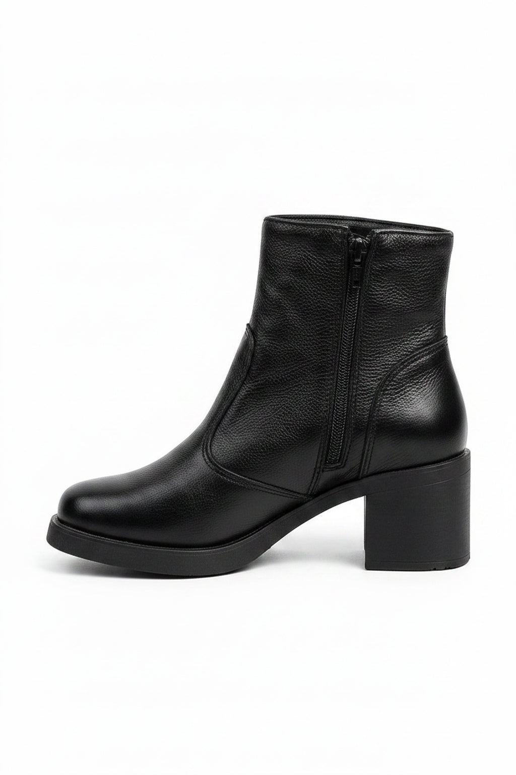 Bota de couro feminina 2 em 1 salto bloco 0172
