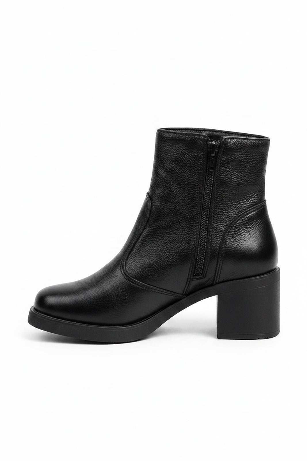 Bota de couro feminina 2 em 1 salto bloco 0172