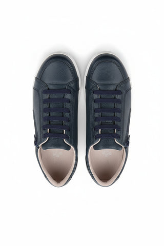 Tênis feminino em couro com elástico e zíper 0203