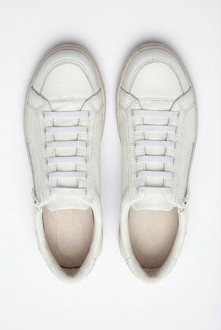 Tênis feminino em couro com elástico e zíper 0203