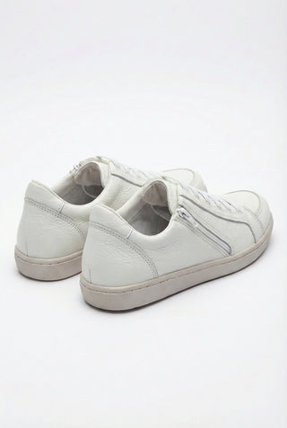 Tênis feminino em couro com elástico e zíper 0203