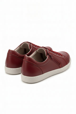 Tênis feminino em couro com elástico e zíper 0203