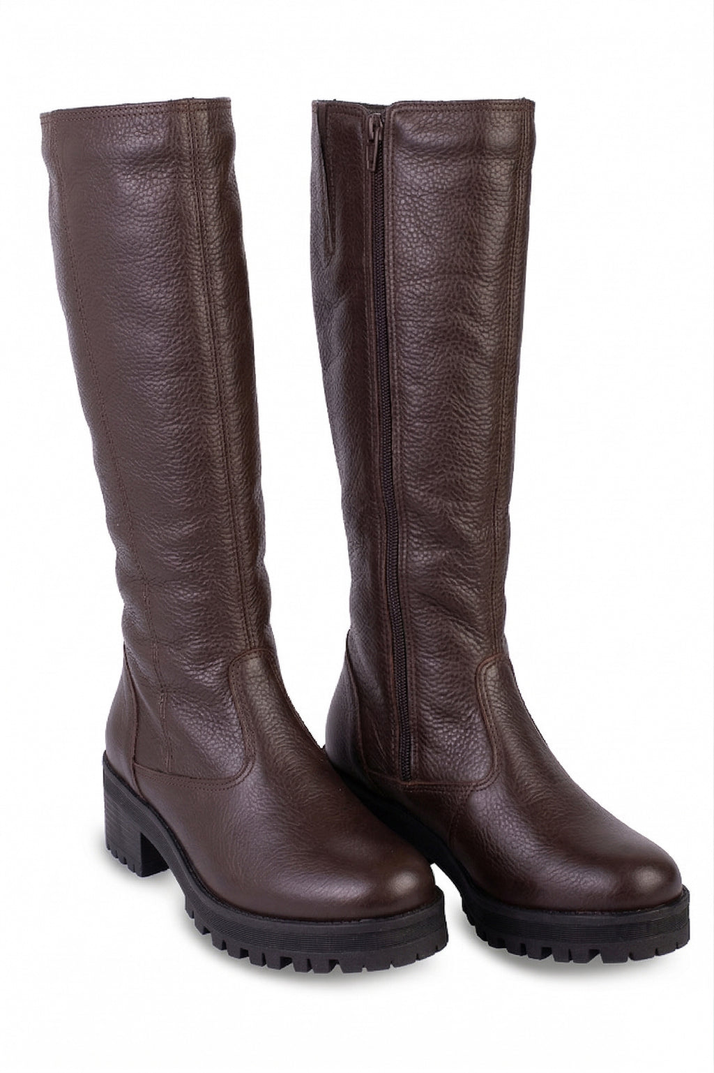 Bota tratorada de couro forrada com pelo 7500