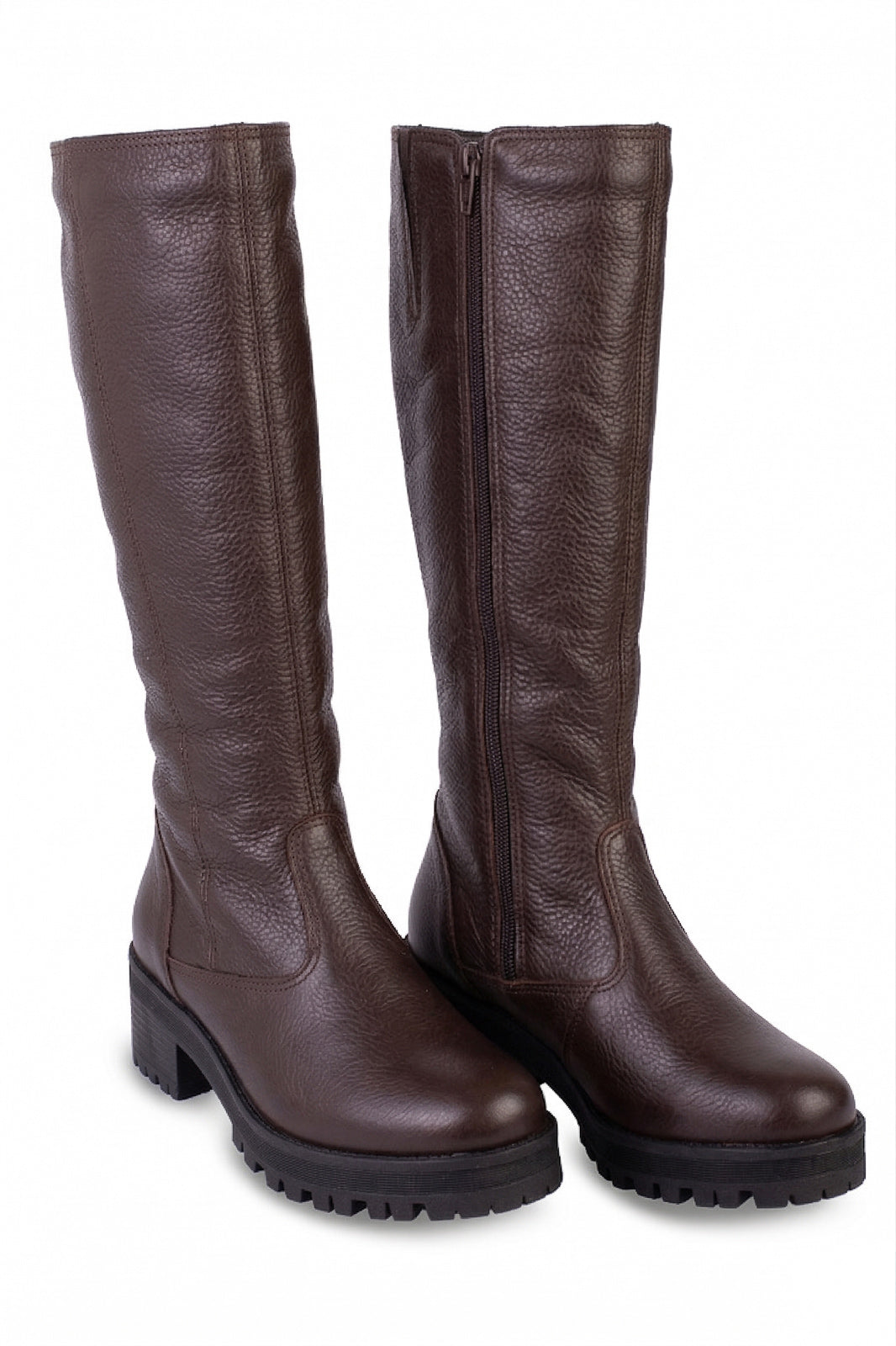 Bota tratorada de couro forrada com pelo 7500