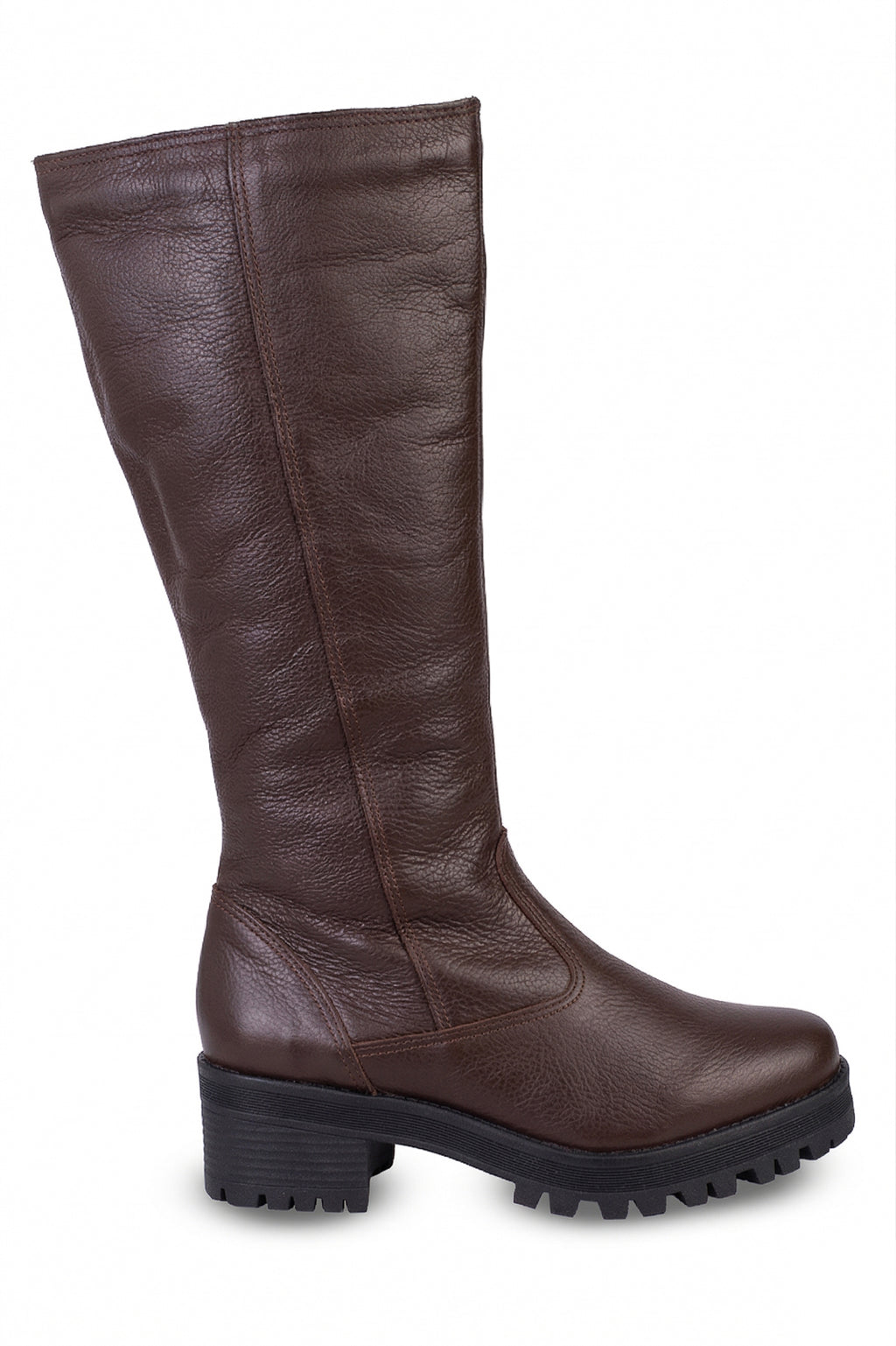 Bota tratorada de couro forrada com pelo 7500