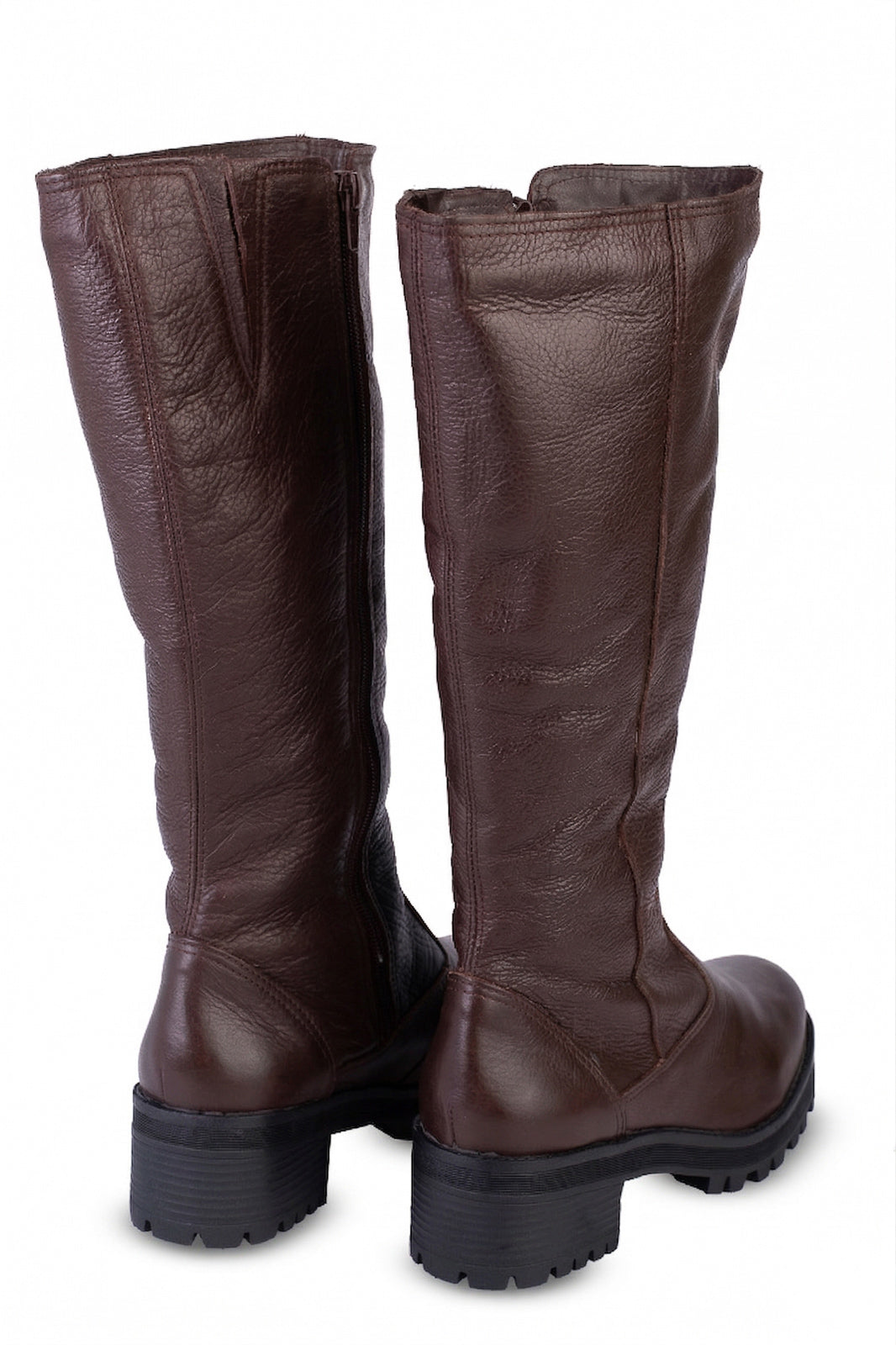 Bota tratorada de couro forrada com pelo 7500