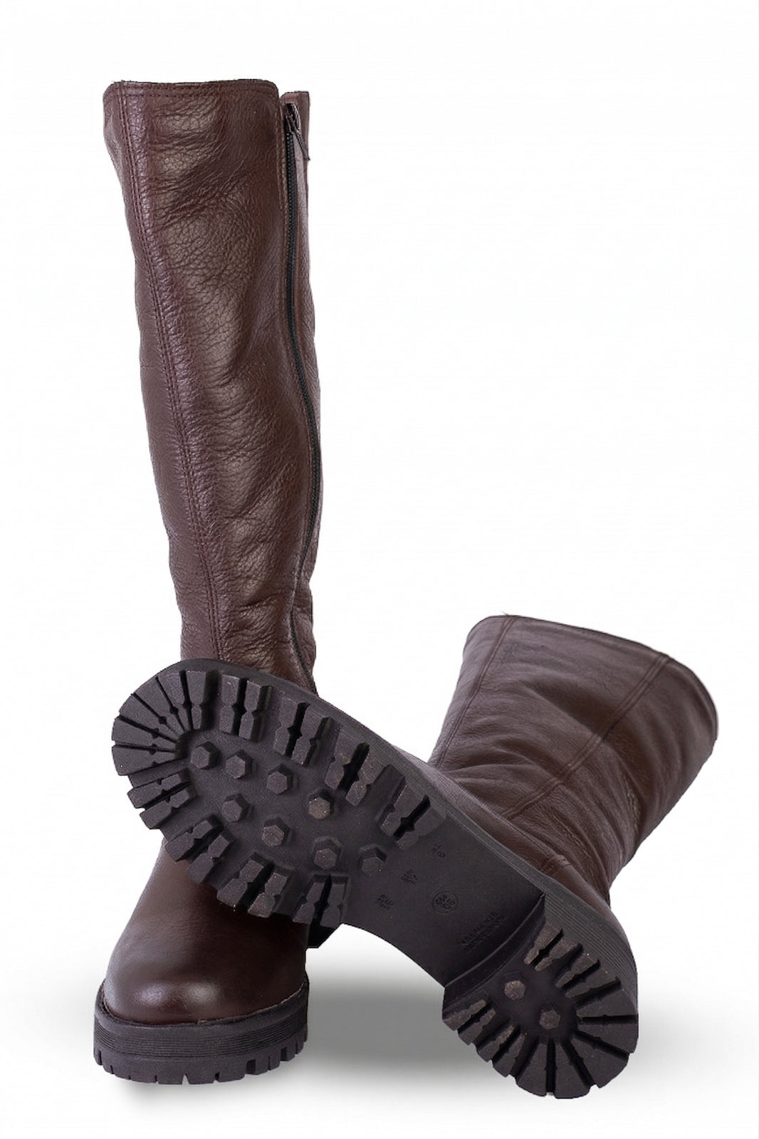 Bota tratorada de couro forrada com pelo 7500