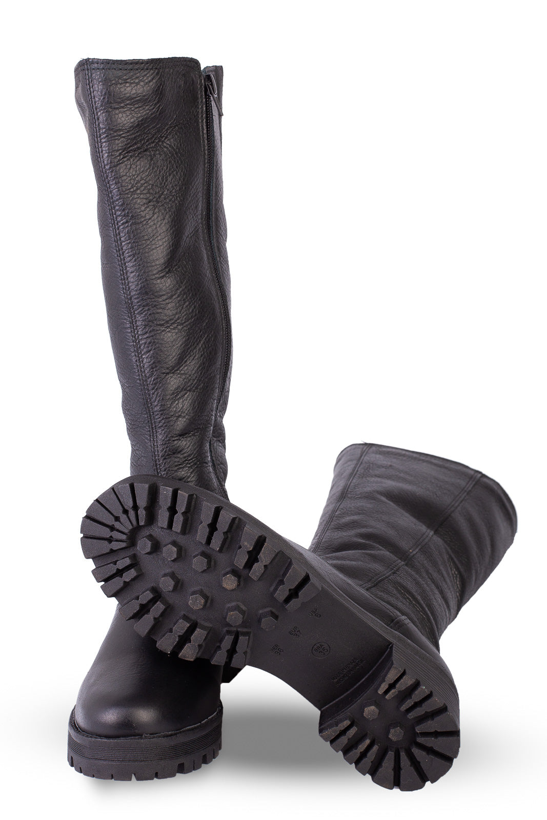 Bota tratorada de couro forrada com pelo 7500
