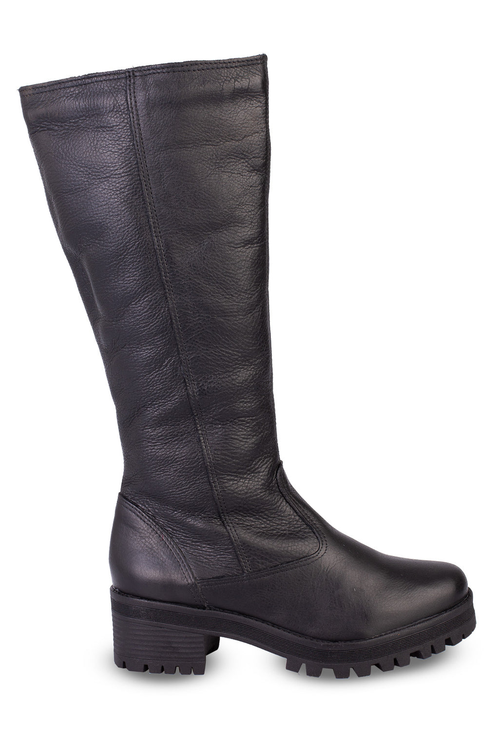 Bota tratorada de couro forrada com pelo 7500