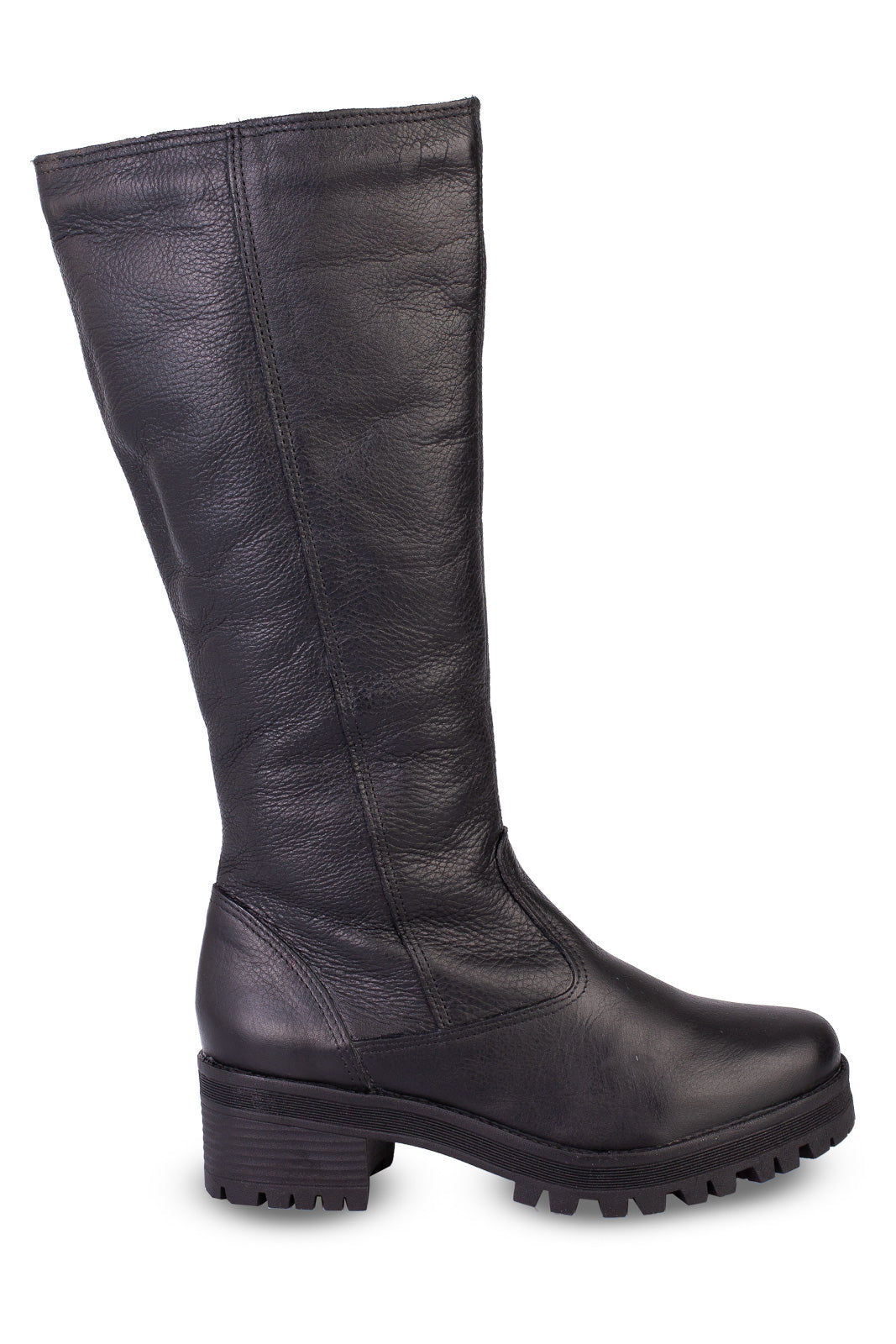 Bota tratorada de couro forrada com pelo 7500