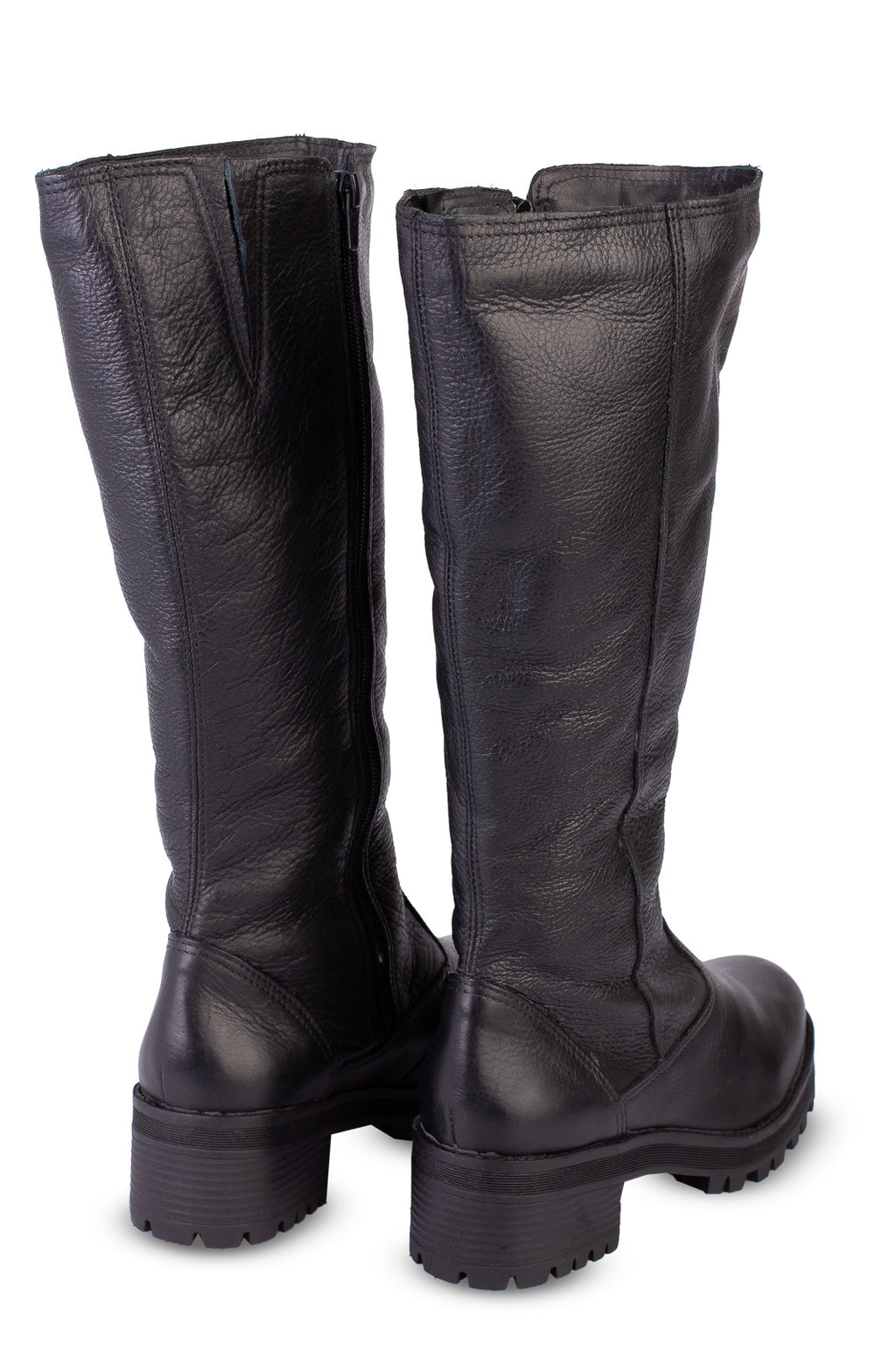 Bota tratorada de couro forrada com pelo 7500