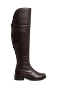 Bota de couro over cano longo feminina 7514