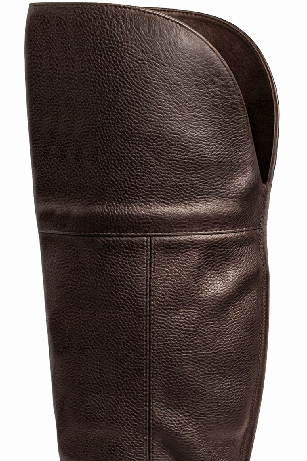 Bota de couro over cano longo feminina com pelo 7514P