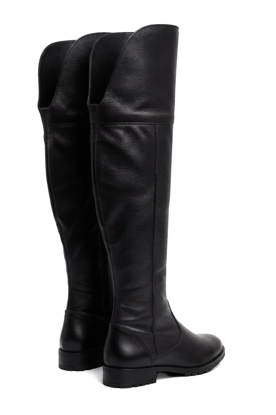 Bota de couro over cano longo feminina com pelo 7514P
