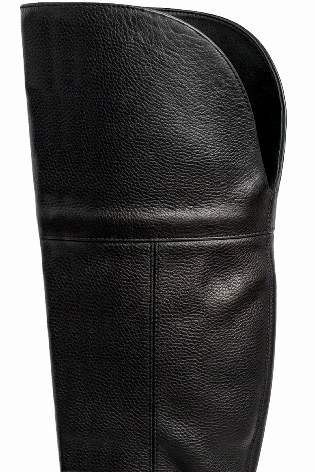 Bota de couro over cano longo feminina com pelo 7514P