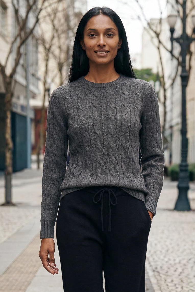 Blusa feminina malha tricot modal trançada 61909