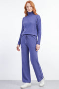 Conjunto feminino de tricô modal gola alta 61935