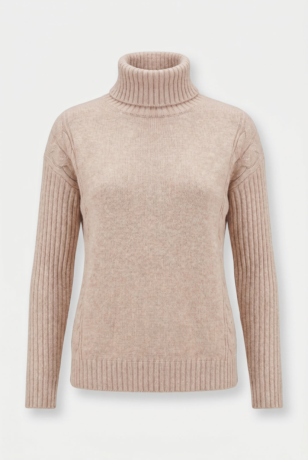 Conjunto feminino de tricô modal gola alta 61935