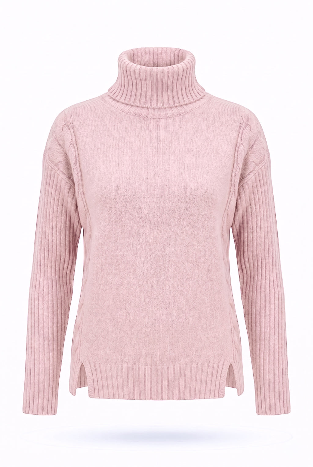 Conjunto feminino de tricô modal gola alta 61935