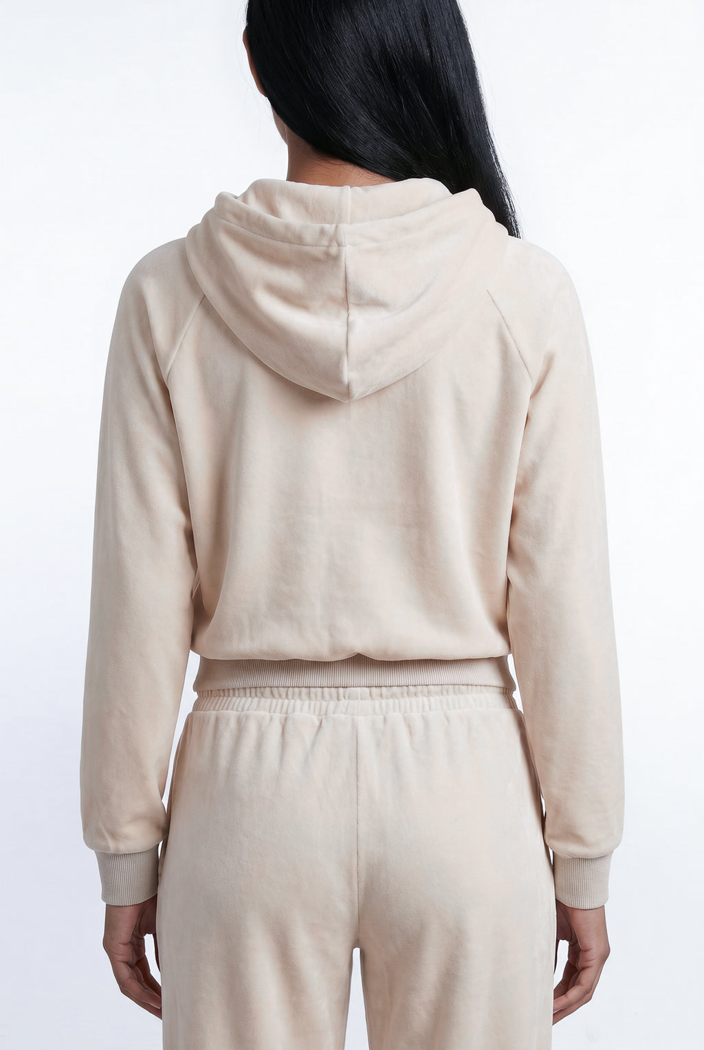 Conjunto feminino plush aveludado calça e jaqueta 61982