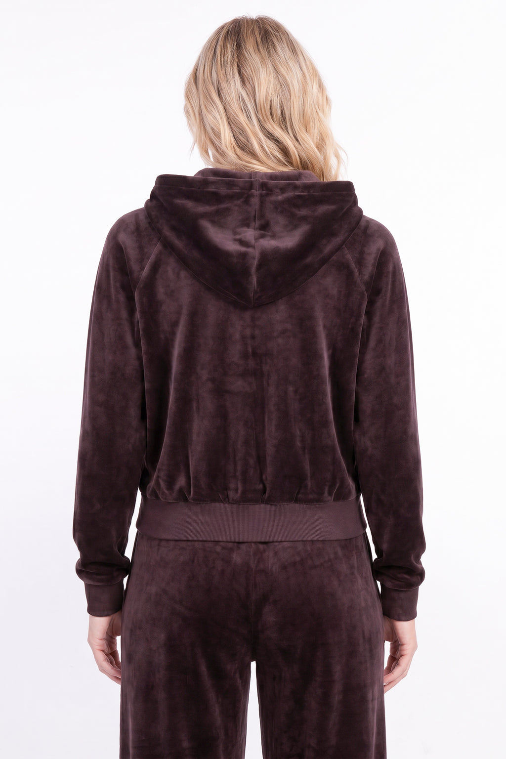 Conjunto feminino plush aveludado calça e jaqueta 61982