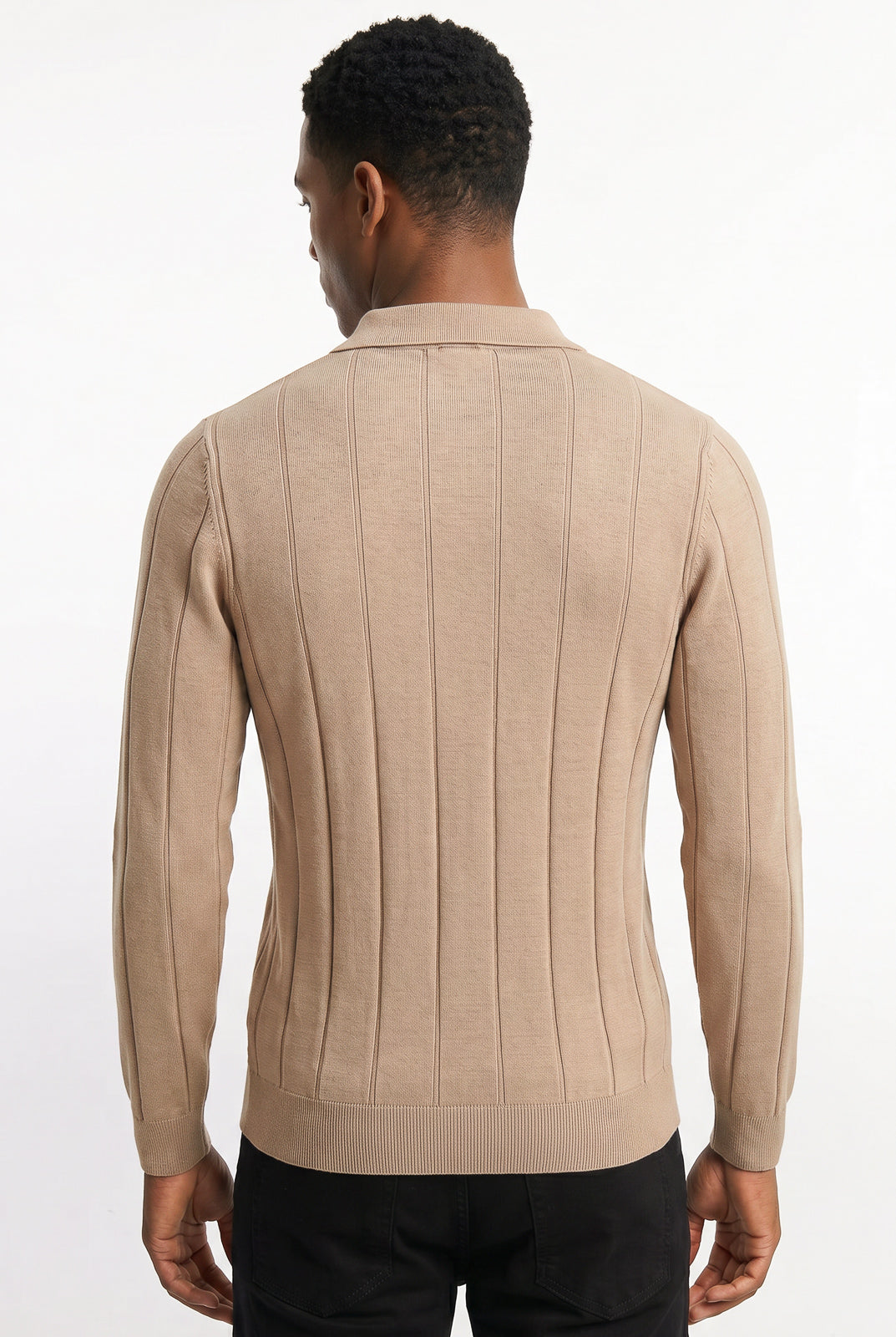 Blusa masculina manga longa gola polo com zíper 69627