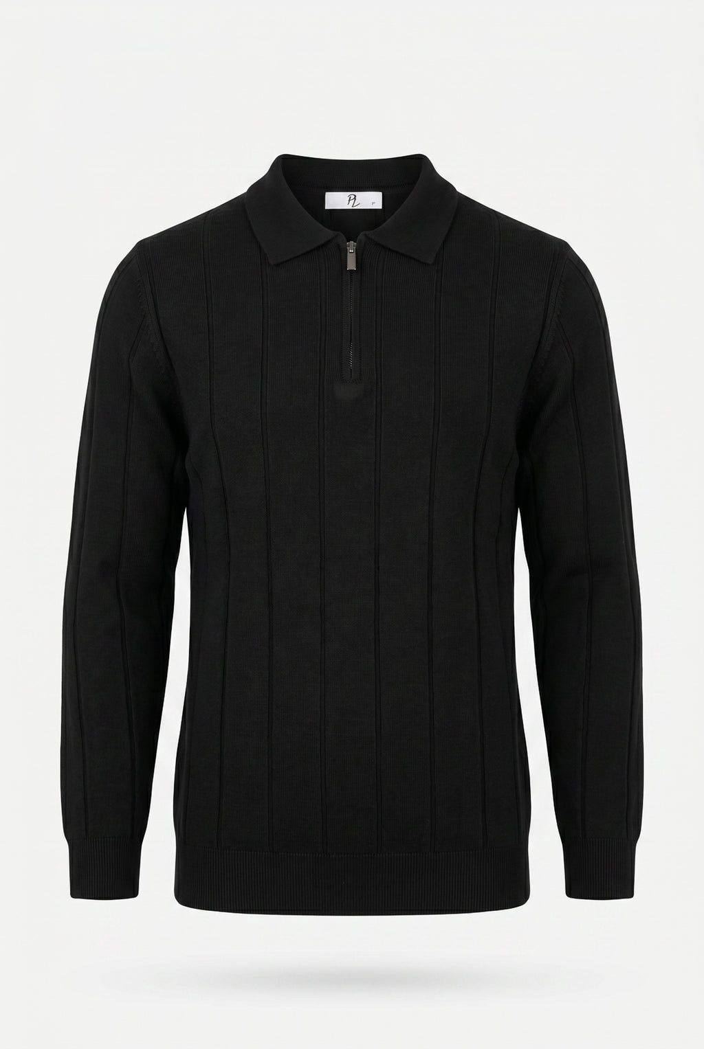 Blusa masculina manga longa gola polo com zíper 69627
