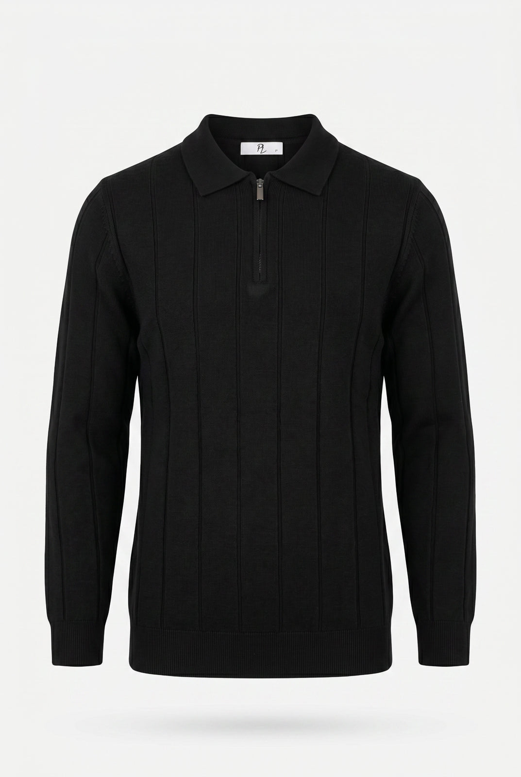 Blusa masculina manga longa gola polo com zíper 69627