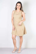 Vestido curto godê regata com pregas 51054 - Enluaze