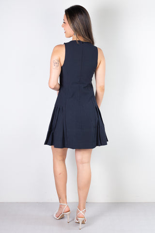 Vestido curto godê regata com pregas 51054