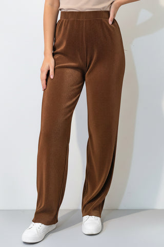 Calça feminina pantalona plissada 51074