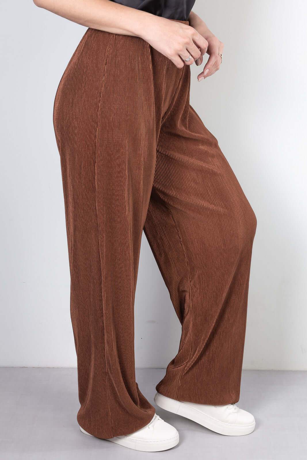 Calça feminina pantalona plissada 51074 - Enluaze