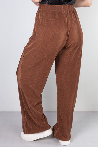 Calça feminina pantalona plissada 51074