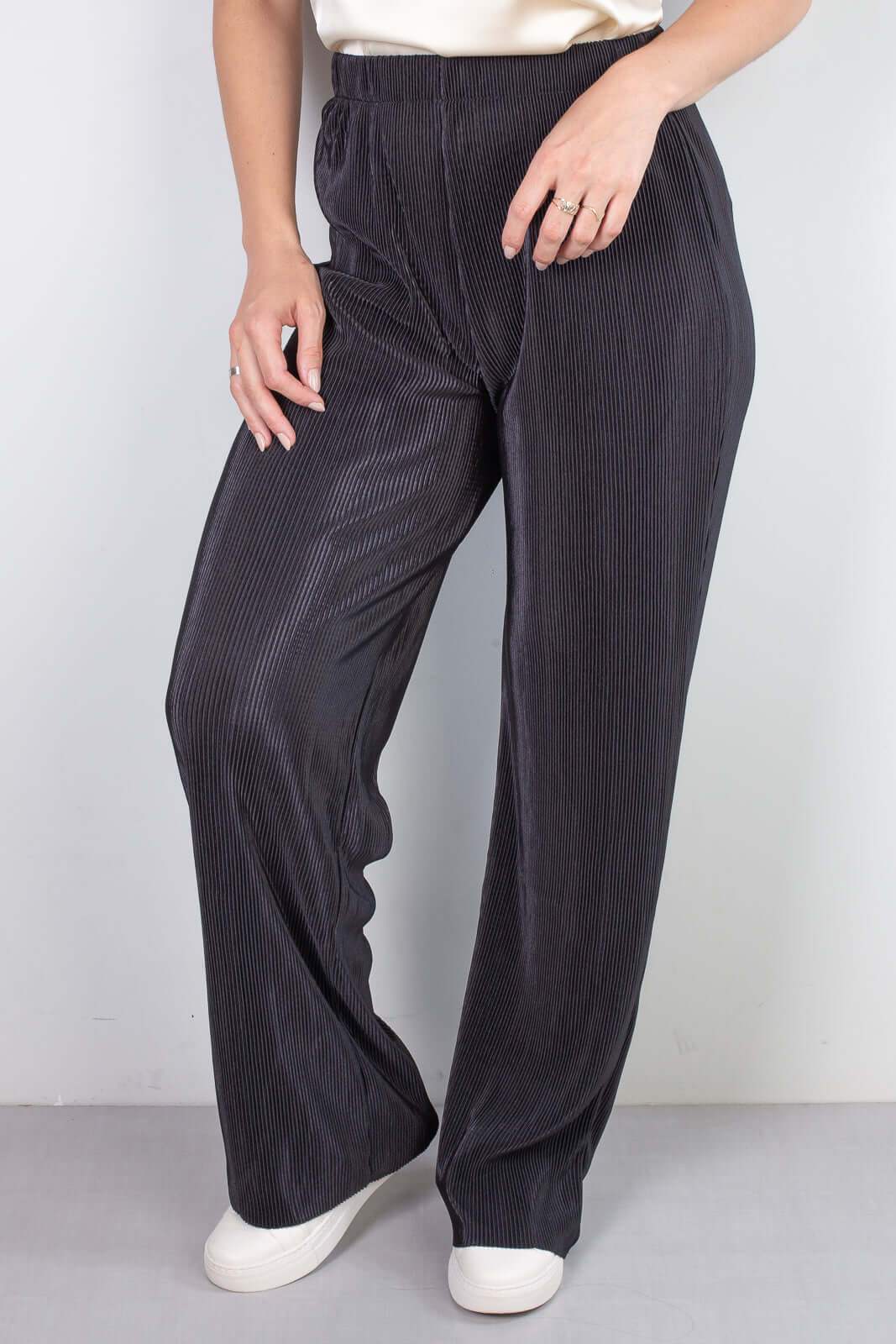 Calça feminina pantalona plissada 51074 - Enluaze