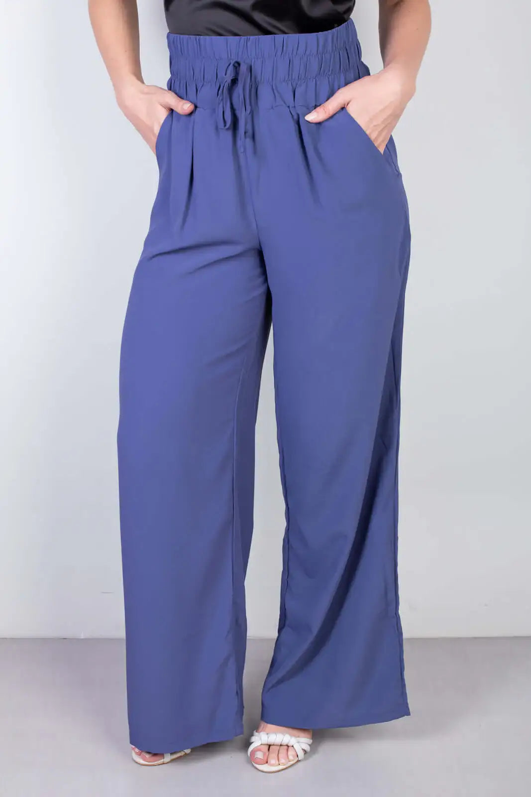 Calça feminina pantalona com elástico 51129 - Enluaze