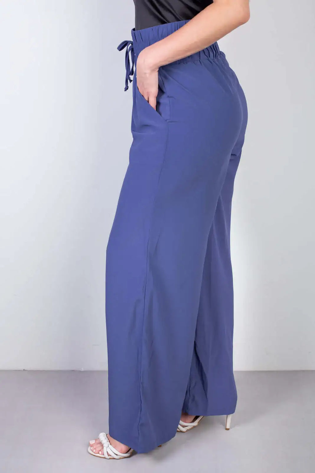 Calça feminina pantalona com elástico 51129 - Enluaze