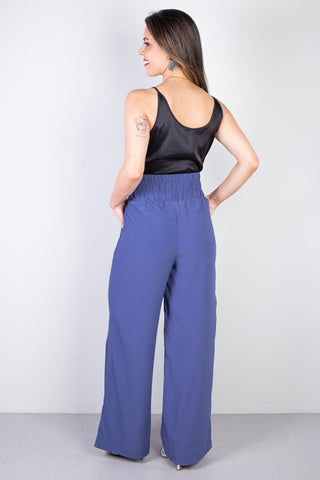 Calça feminina pantalona com elástico 51129